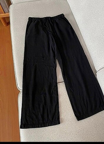 xs Beden Stradivarius siyah keten pantolon