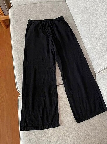 xs Beden Stradivarius siyah keten pantolon
