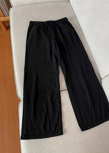xl Beden beyaz Renk Stradivarius siyah keten pantolon