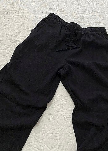 Stradivarius Stradivarius siyah keten pantolon
