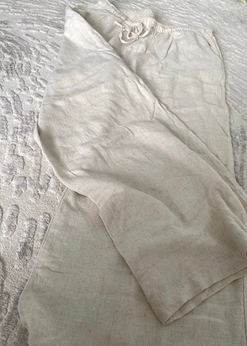 Stradivarius Stradivarius bej krem keten pantolon