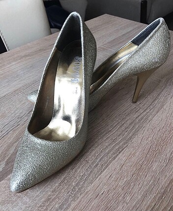 37 Beden gri Renk Simli stiletto