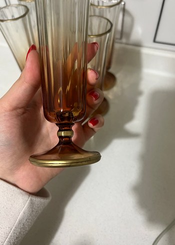 Bej Renkli Uzun Ayaklı Bardak Seti - Görsel 5