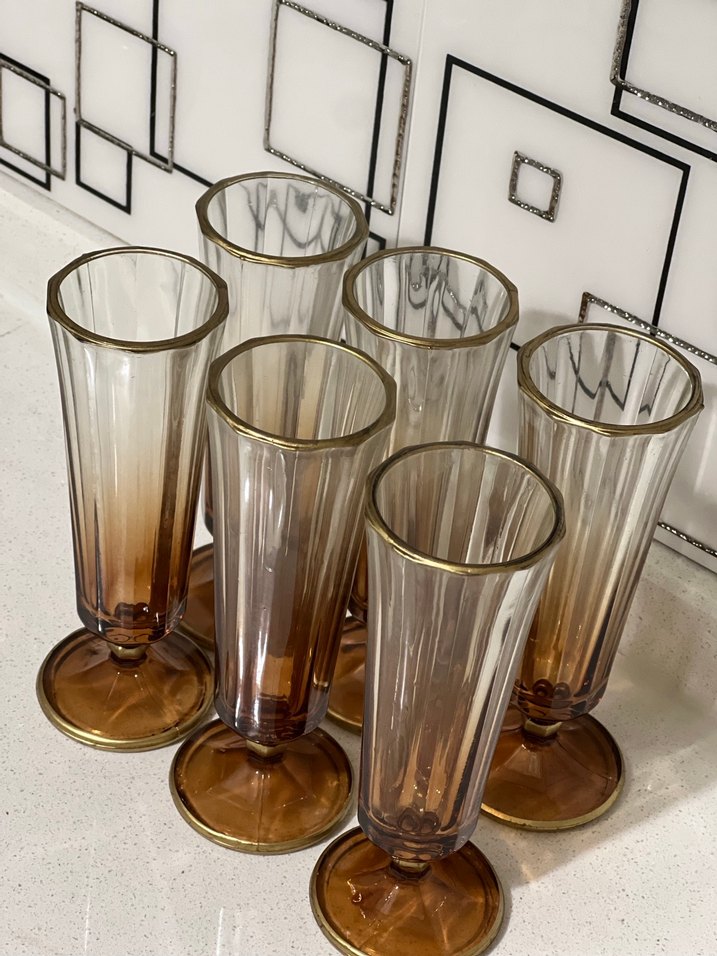 Bej Renkli Uzun Ayaklı Bardak Seti - Görsel 2