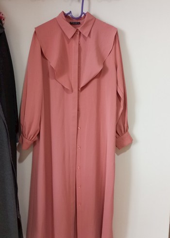 Pembe Uzun Kollu Fırfırlı Tunik