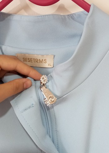 xl Beden mavi Renk Mavi Taşlı Yelek