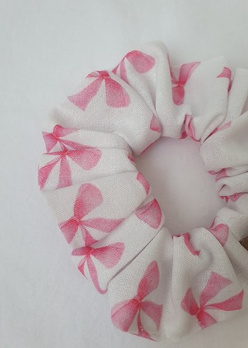 Tasarımcı Pembe fiyonk desenli Lastikli Saç Tokası