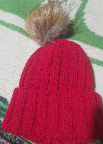 Kırmızı Kadın Örgü Bere - Görsel 3