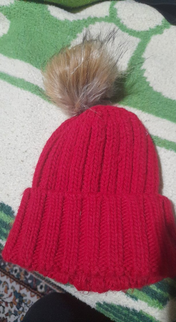 Kırmızı Kadın Örgü Bere - Görsel 3