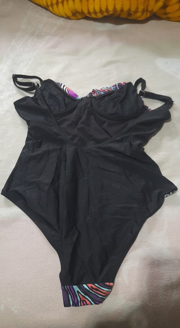 Renkli Zebra Desenli Askılı Kadın Mayo - Görsel 2