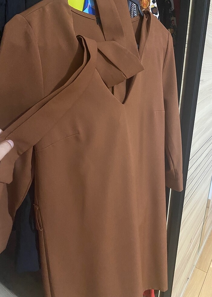 Taba renk elbise - Görsel 2