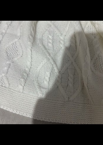 Beyaz Örgü Çocuk Battaniyesi - Görsel 3