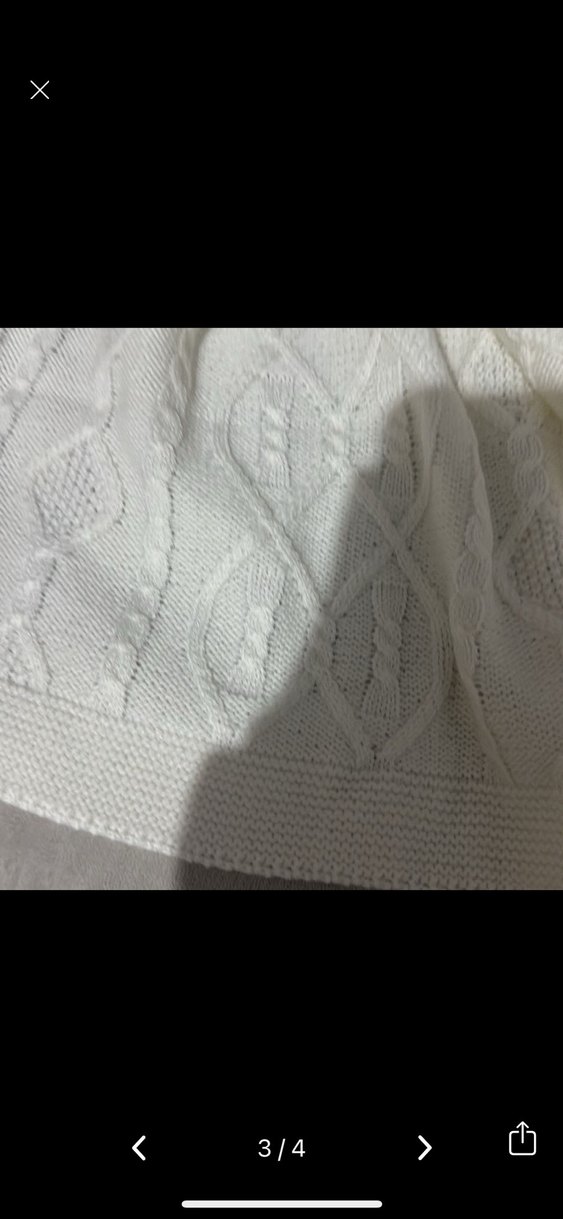 Beyaz Örgü Çocuk Battaniyesi - Görsel 3