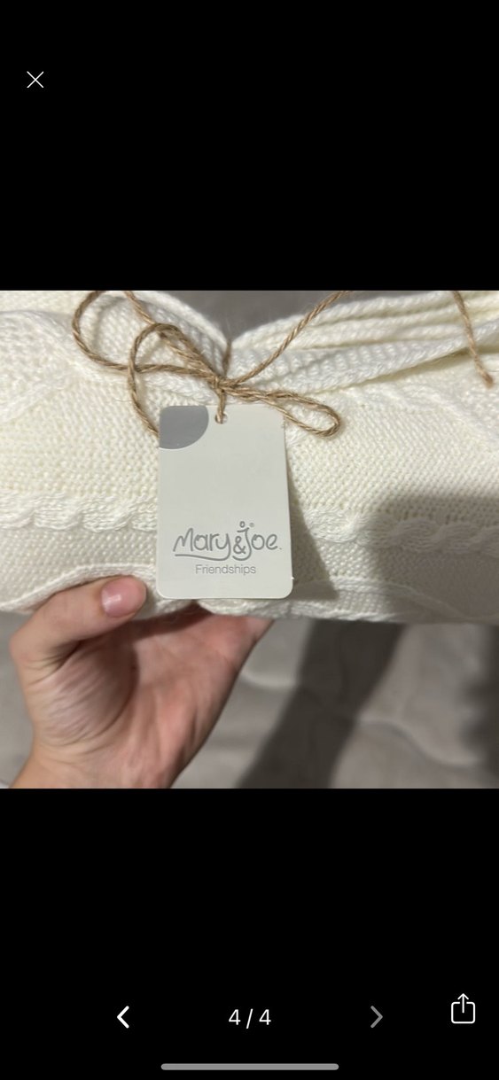 Beyaz Örgü Çocuk Battaniyesi - Görsel 2