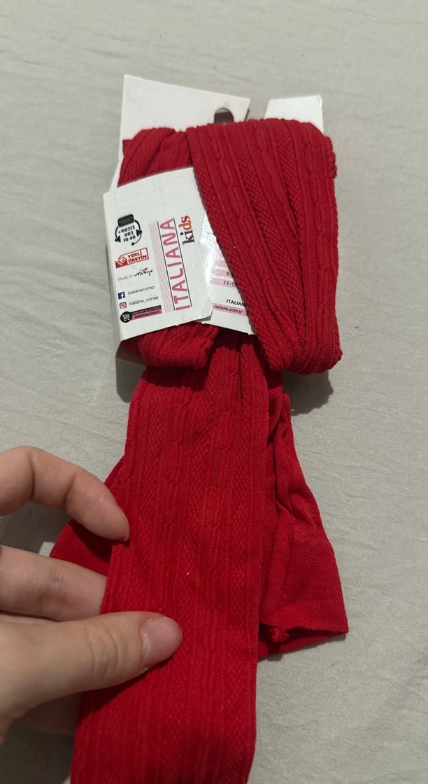 Kız Çocuk Kırmızı Desenli Külotlu Çorap - Görsel 3