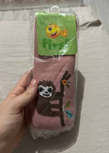 Beyaz Kız Çocuk Desenli Çorap 0-1 Yaş - Görsel 3