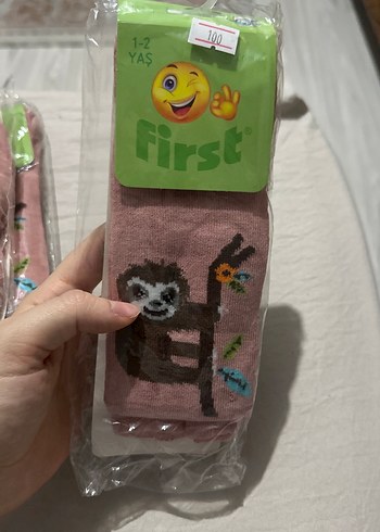 Beyaz Kız Çocuk Desenli Çorap 0-1 Yaş - Görsel 6