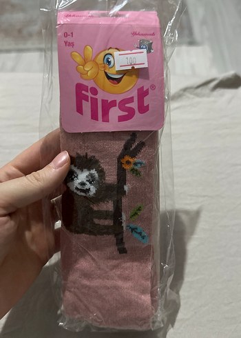 Beyaz Kız Çocuk Desenli Çorap 0-1 Yaş - Görsel 2