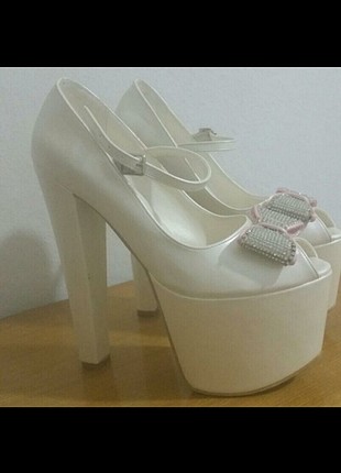 GELİN AYAKKABISI 18 CM TOPUKLU PLATFORM 