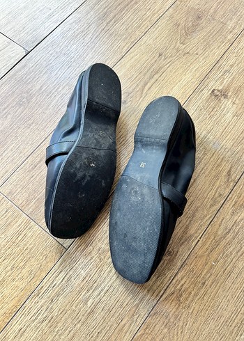 Kadın Siyah Tokalı Blok Topuklu deri Loafer - Görsel 4