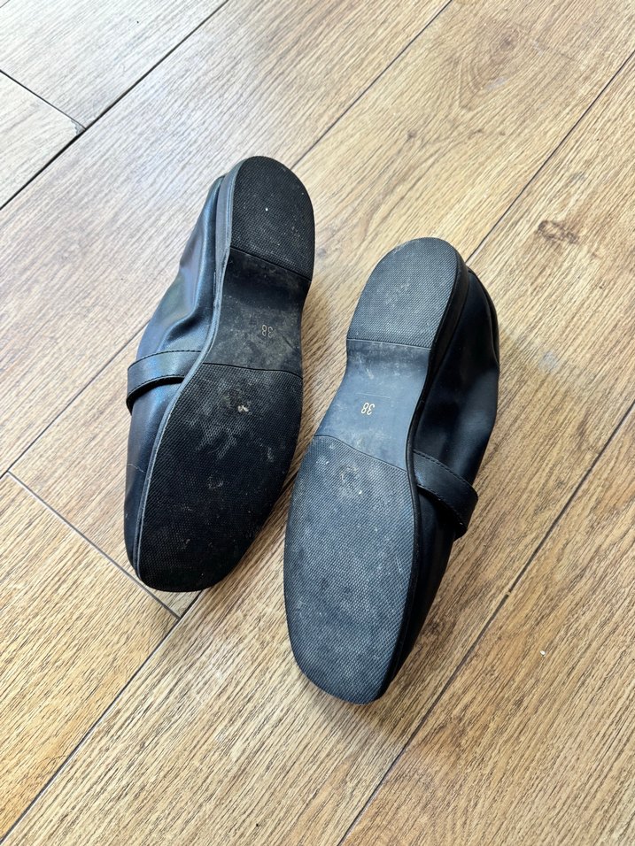 Kadın Siyah Tokalı Blok Topuklu deri Loafer - Görsel 4