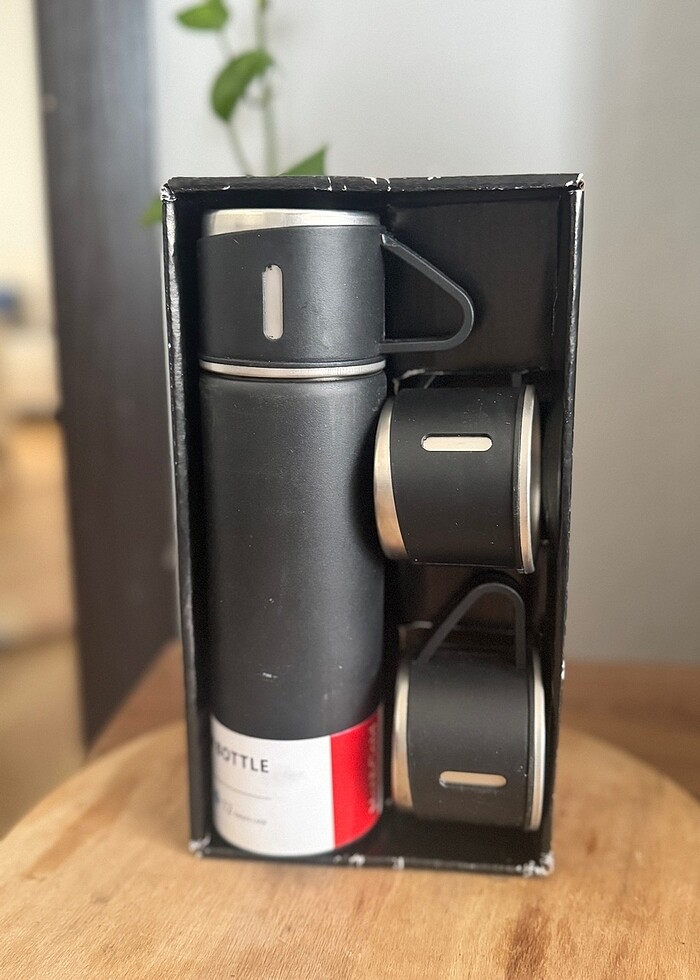 3 bardaklı çelik termos - Görsel 3