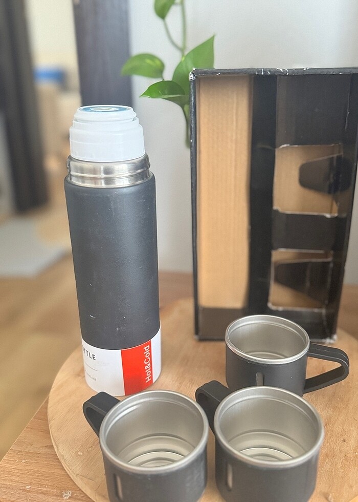 3 bardaklı çelik termos - Görsel 4