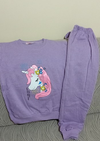 Kız Çocuk Pamuklu Baskılı kışlık eşofman Rahat Kesim - Görsel 2