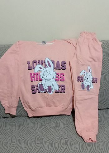 Kız Çocuk Pamuklu Baskılı kışlık eşofman Rahat Kesim - Görsel 13