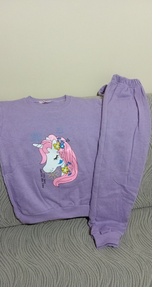 Kız Çocuk Pamuklu Baskılı kışlık eşofman Rahat Kesim - Görsel 2