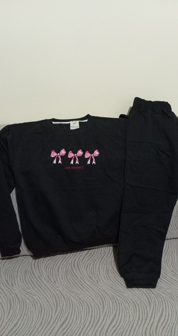 Kız Çocuk Pamuklu Baskılı kışlık eşofman Rahat Kesim - Görsel 5