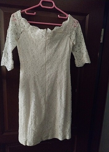 40 Beden beyaz Renk Nikah,Nişan,Düğün, Mini Elbise