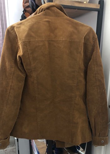Düğmeli Kahverengi Süet Kadın Ceket - Görsel 2