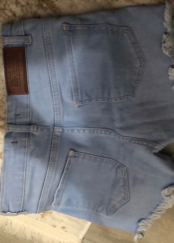 Kadın Mavi Mini Kot Şort - Görsel 2