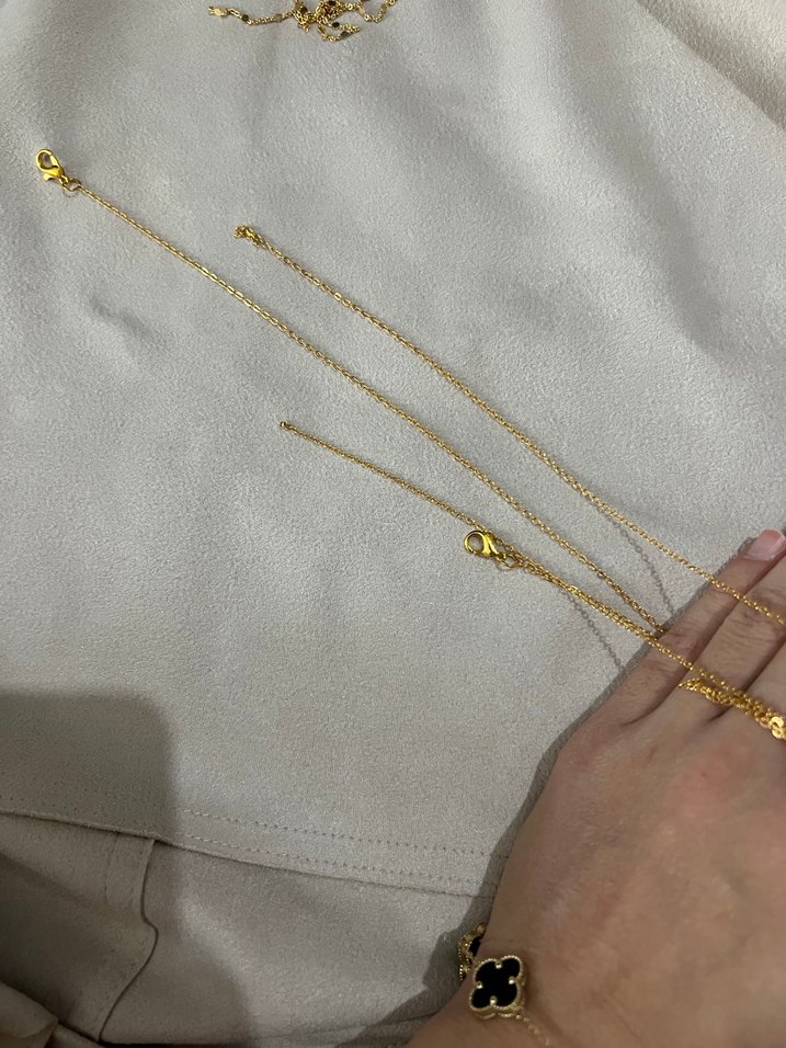 Zincir Detaylı Altın Rengi Midi Kolye - Görsel 3