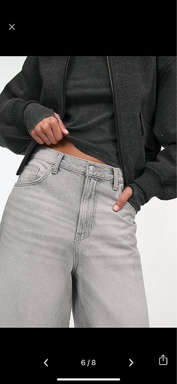 l Beden gri Renk Pull Bear denim jorts, şortolon, bermuda