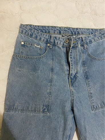l Beden Ragged Buz Mavisi Kargo Baggy Jean
