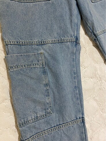 l Beden mavi Renk Ragged Buz Mavisi Kargo Baggy Jean