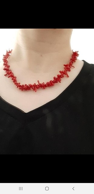 dogaltaş kolye (kırmızı mercan)