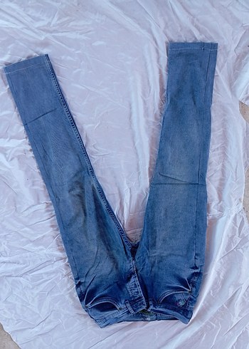 Koton Düğmeli Mavi Kadın Denim Pantolon