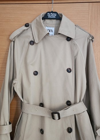 Bej Kadın Uzun Trençkot - Görsel 6