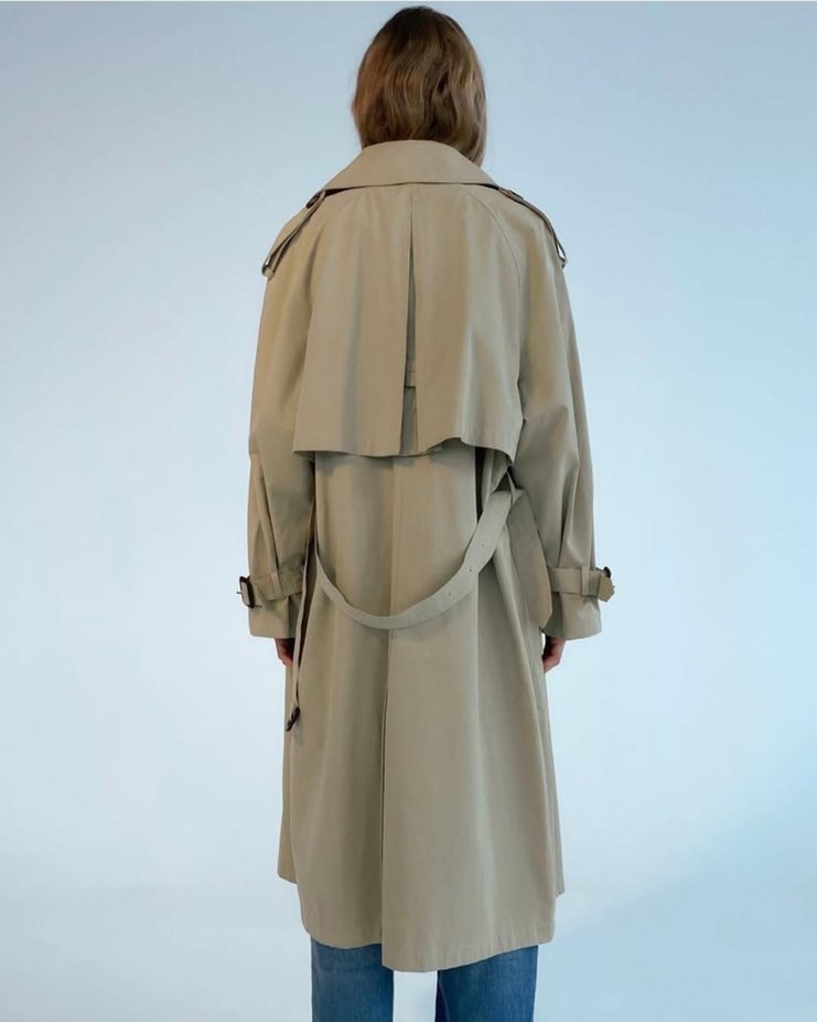 Bej Kadın Uzun Trençkot - Görsel 2