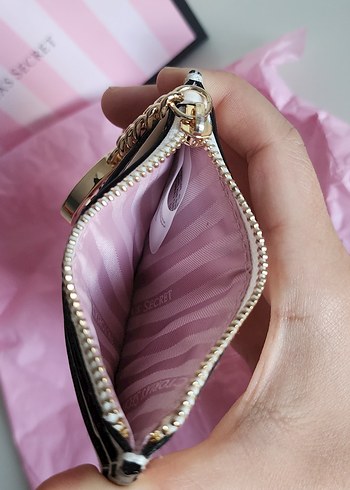 Victoria's Secret Beyaz Deri Fermuarlı Cüzdan - Görsel 6