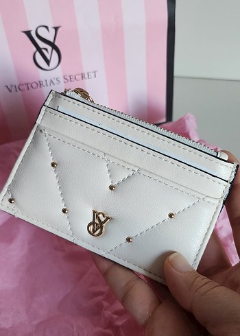 Victoria's Secret Beyaz Deri Fermuarlı Cüzdan - Görsel 3