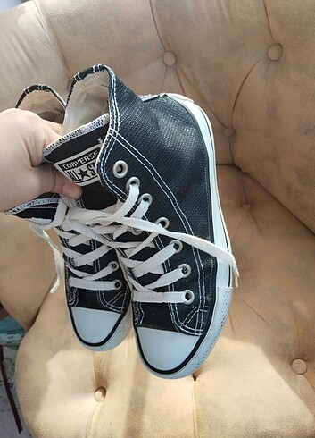 Converse 36 numara simli kumaş siyah 