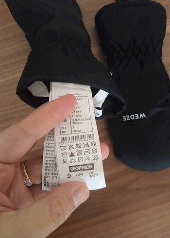 Decathlon Wedze Siyah Erkek Çocuk Kayak eldiveni - Görsel 4