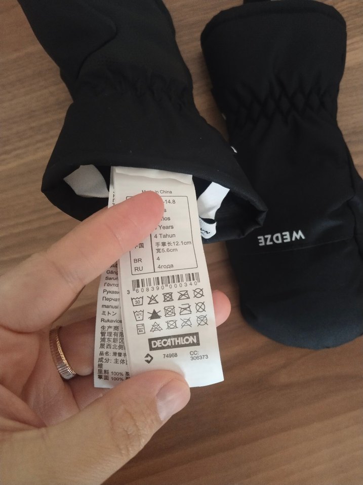 Decathlon Wedze Siyah Erkek Çocuk Kayak eldiveni - Görsel 4