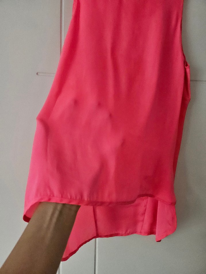 Pembe Saten Hamile Kolsuz Bluz - Görsel 3