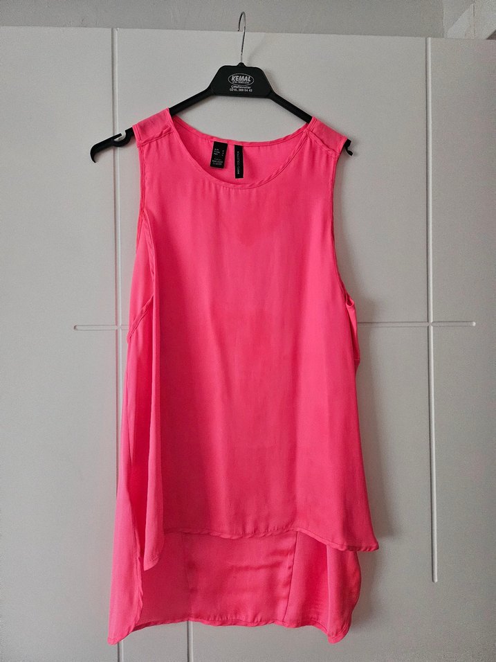 Pembe Saten Hamile Kolsuz Bluz - Görsel 4