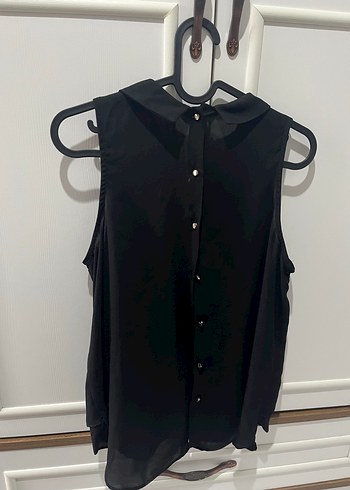 Siyah Kolsuz Yakalı Bluz - Görsel 2